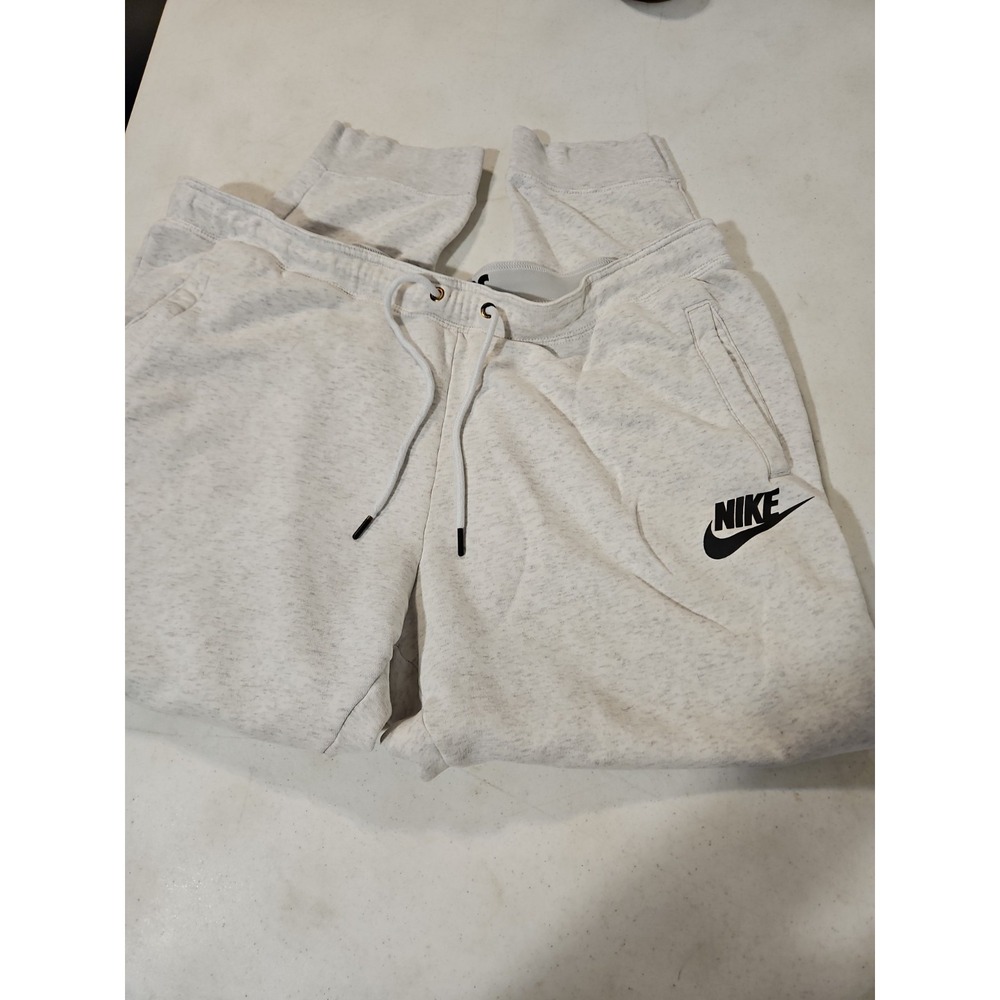 Nike Essentials Jogger Pants Womens XXL Heathered White Drawstring Pockets(1992